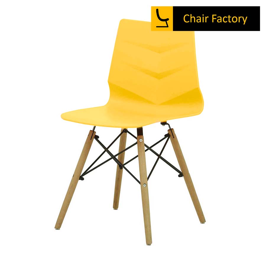 Preston Yellow Cafe Chair With Wooden Legs